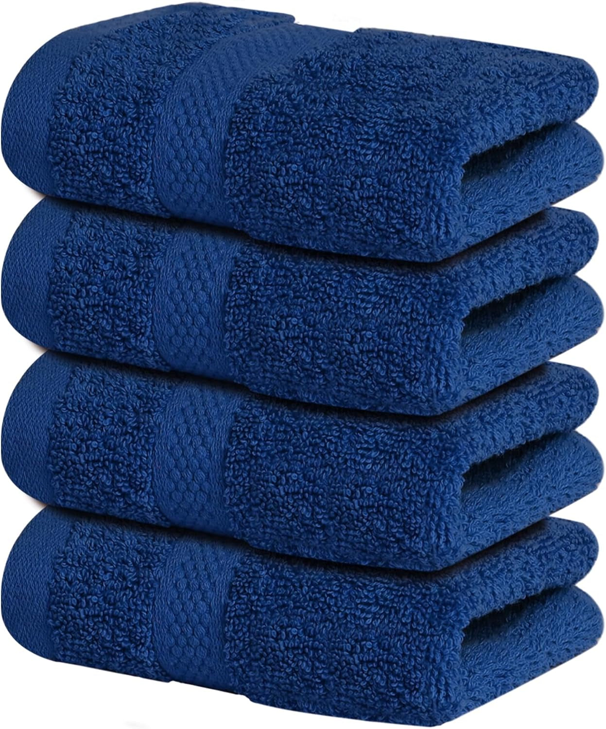 Luxury 100% Cotton Wash Cloths - Soft & Absorbent Face Towels for Bathroom, Gym, and Spa | Pack of 4 (Brilliant White)