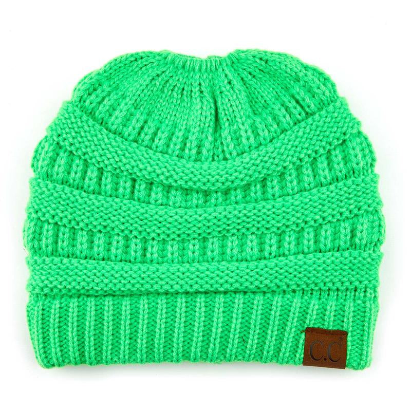 C.C Women's Stylish Ponytail Beanie - Perfect Knit Winter Hat for All Seasons