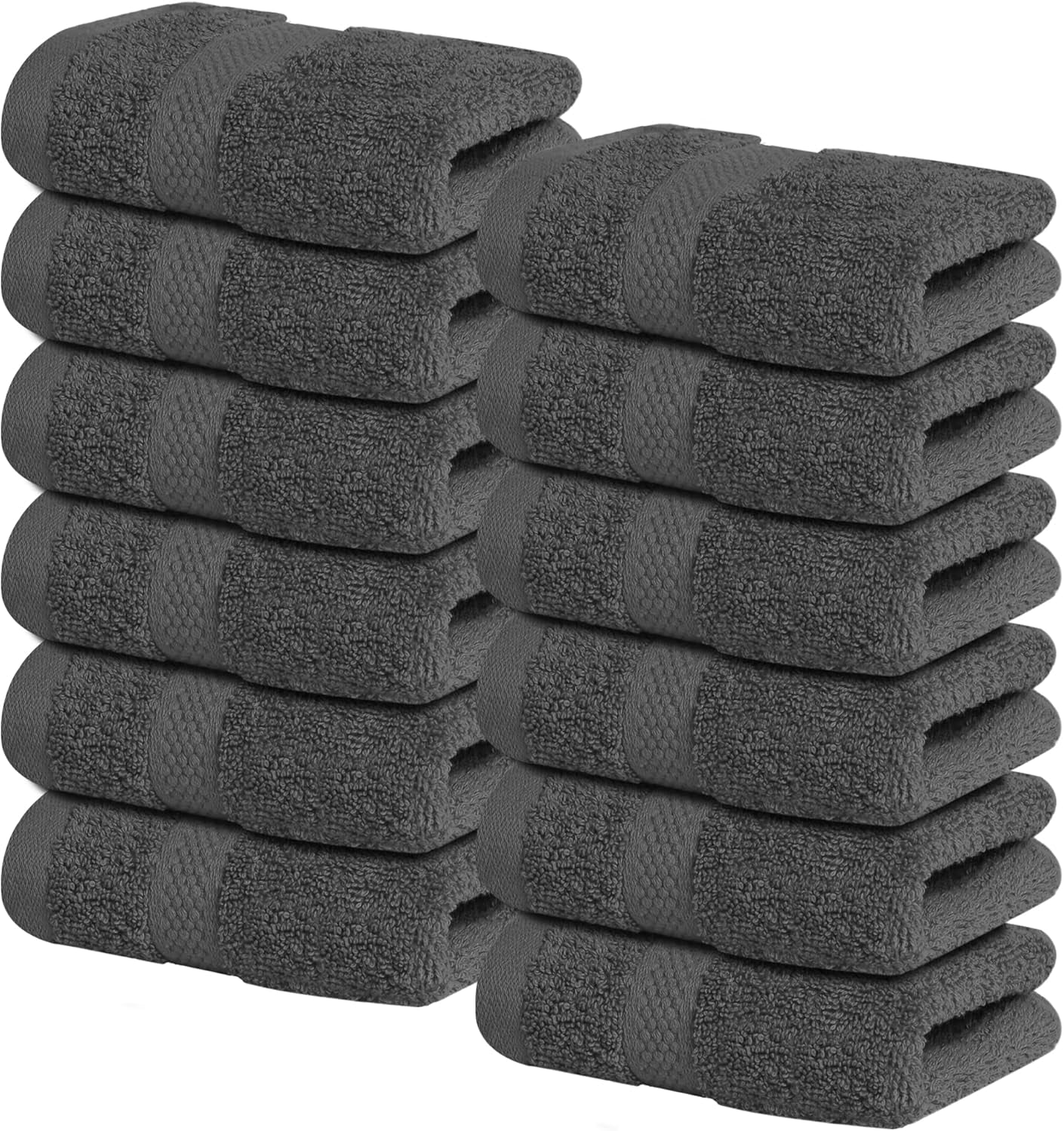 Luxury 100% Cotton Wash Cloths - Soft & Absorbent Face Towels for Bathroom, Gym, and Spa | Pack of 4 (Brilliant White)