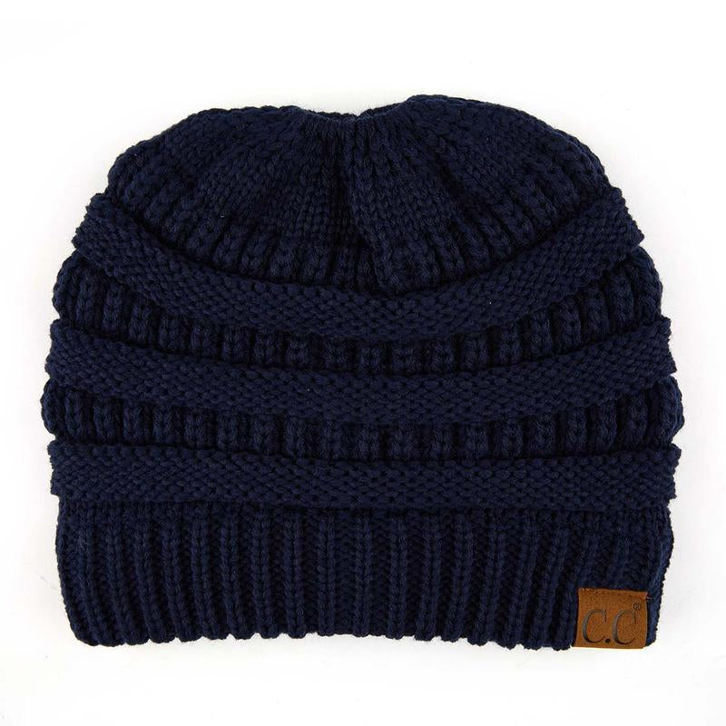 C.C Women's Stylish Ponytail Beanie - Perfect Knit Winter Hat for All Seasons
