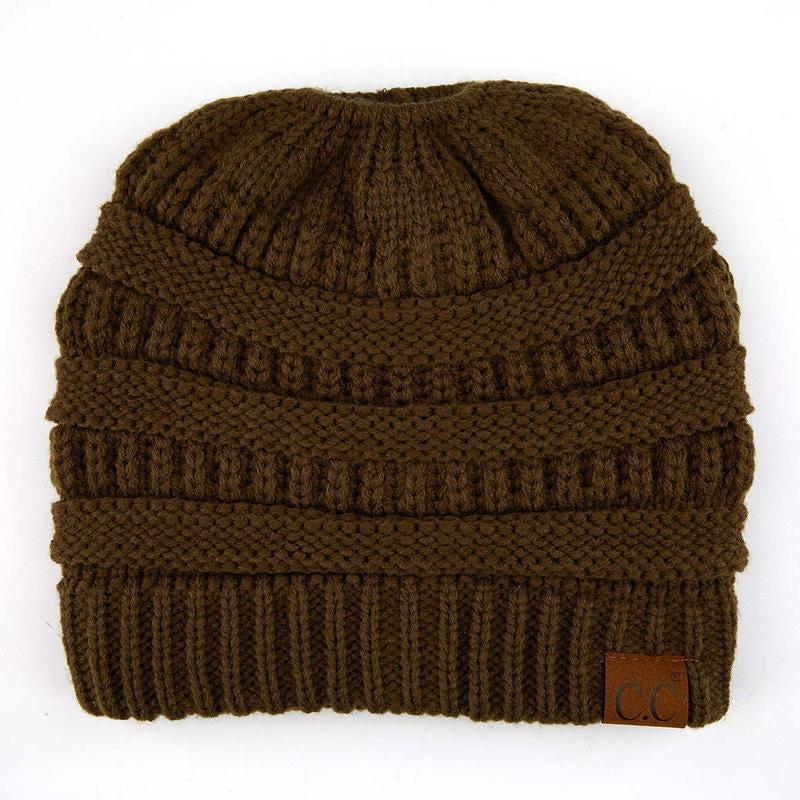 C.C Women's Stylish Ponytail Beanie - Perfect Knit Winter Hat for All Seasons