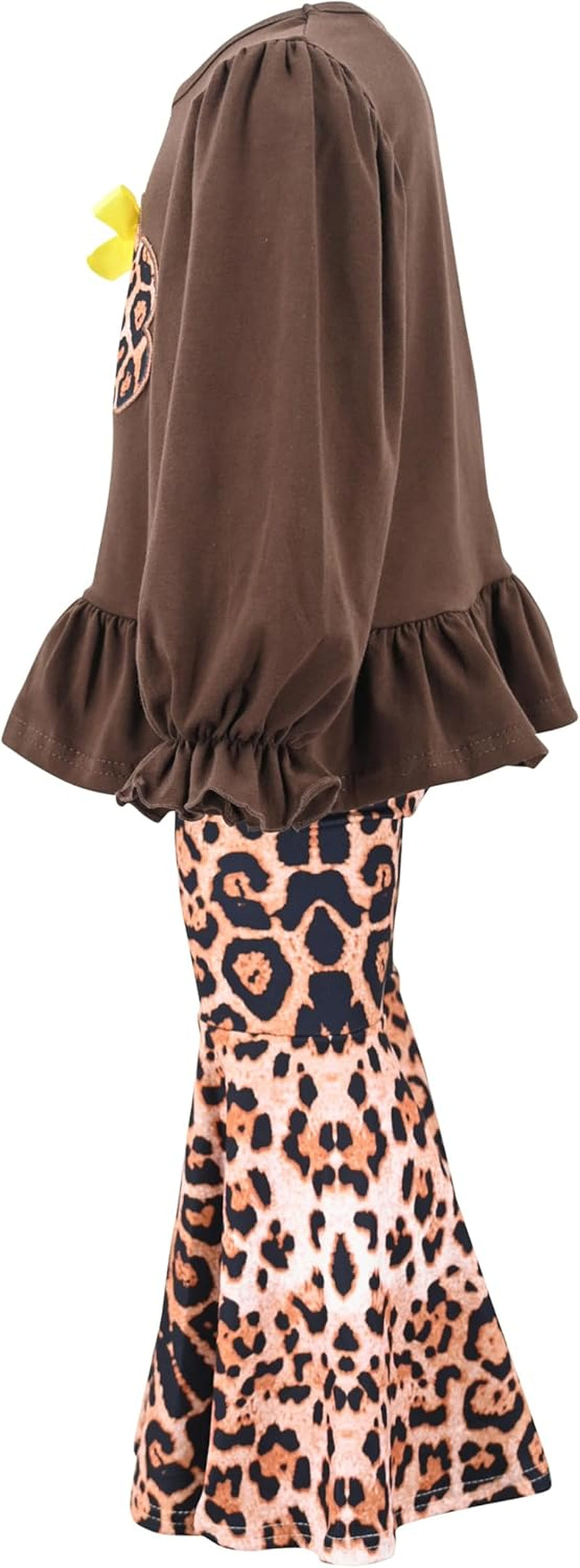 Charming 2-Piece Girls Bell Bottom Leggings Set with Long Sleeve Top - Ideal for Kids and Toddlers!
