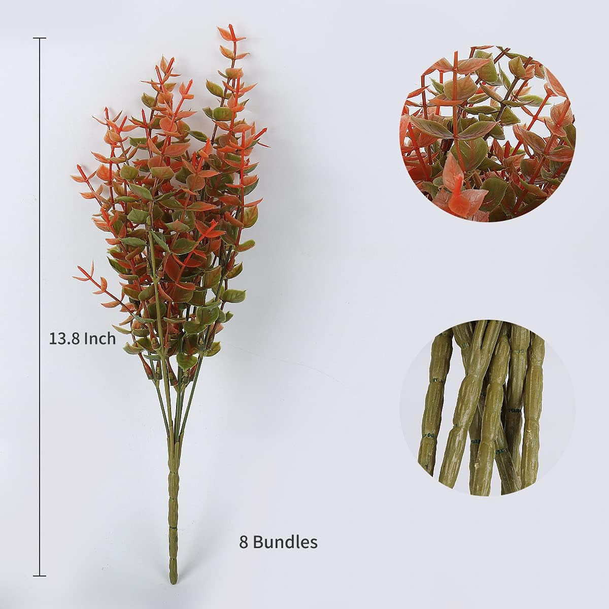 Vibrant 8 Bundle Set of No-Fade Artificial Fall Flowers - Ideal Faux Autumn Decor for Thanksgiving, Christmas, Weddings, and Home Garden!
