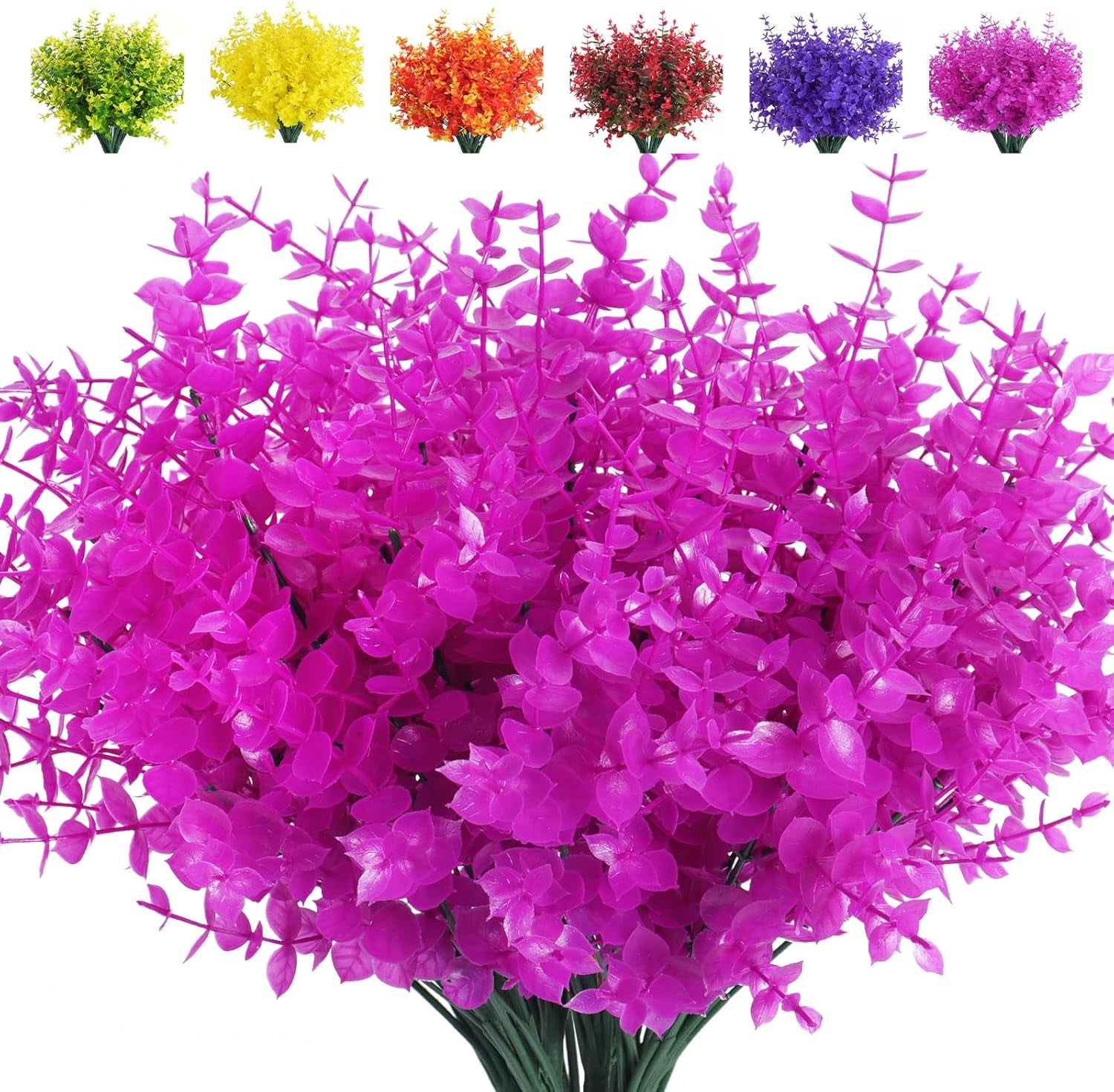 Vibrant 8 Bundle Set of No-Fade Artificial Fall Flowers - Ideal Faux Autumn Decor for Thanksgiving, Christmas, Weddings, and Home Garden!