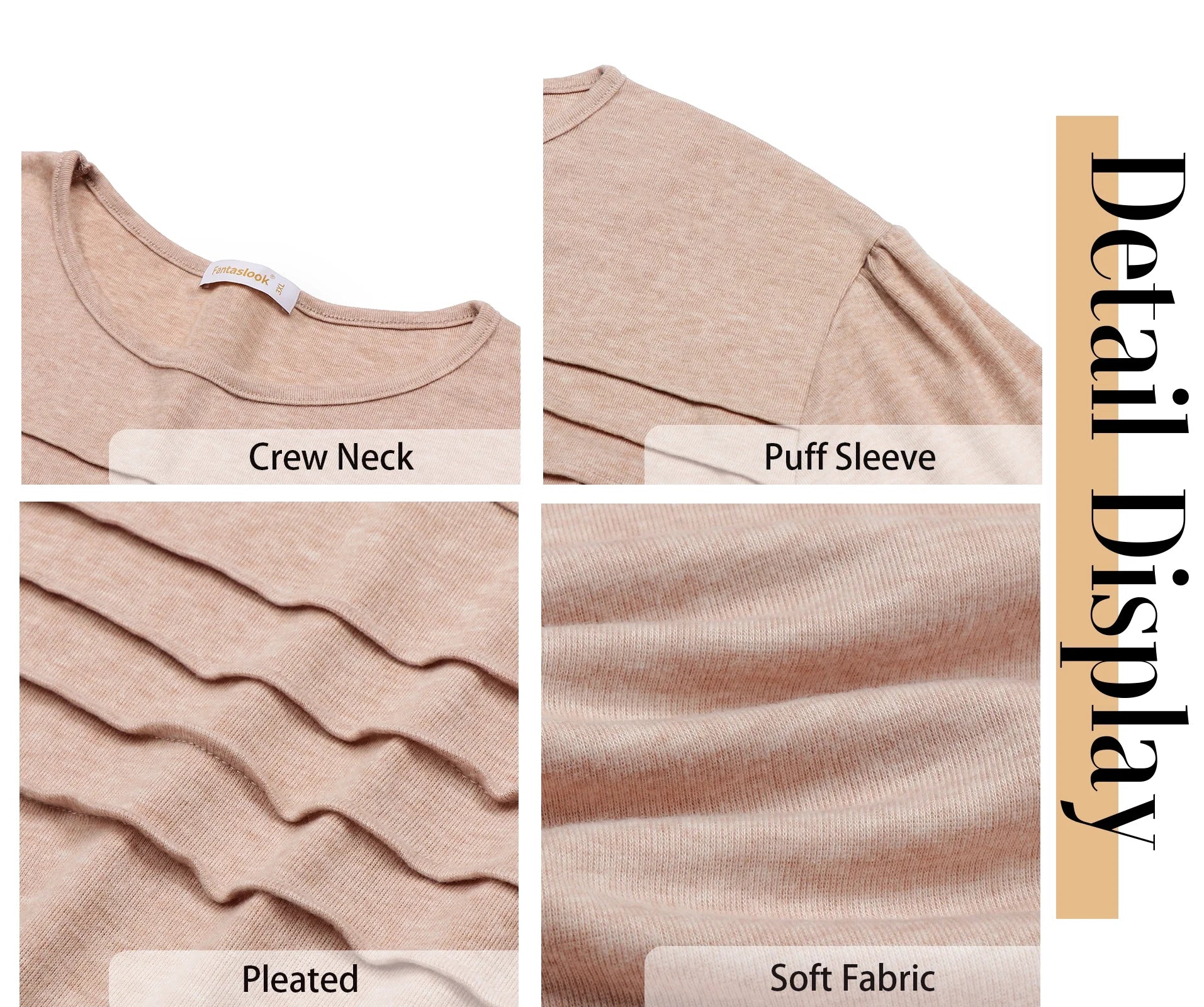 Chic Fall Long Sleeve Tunic Tops for Women - Dressy Casual Pleated Blouses