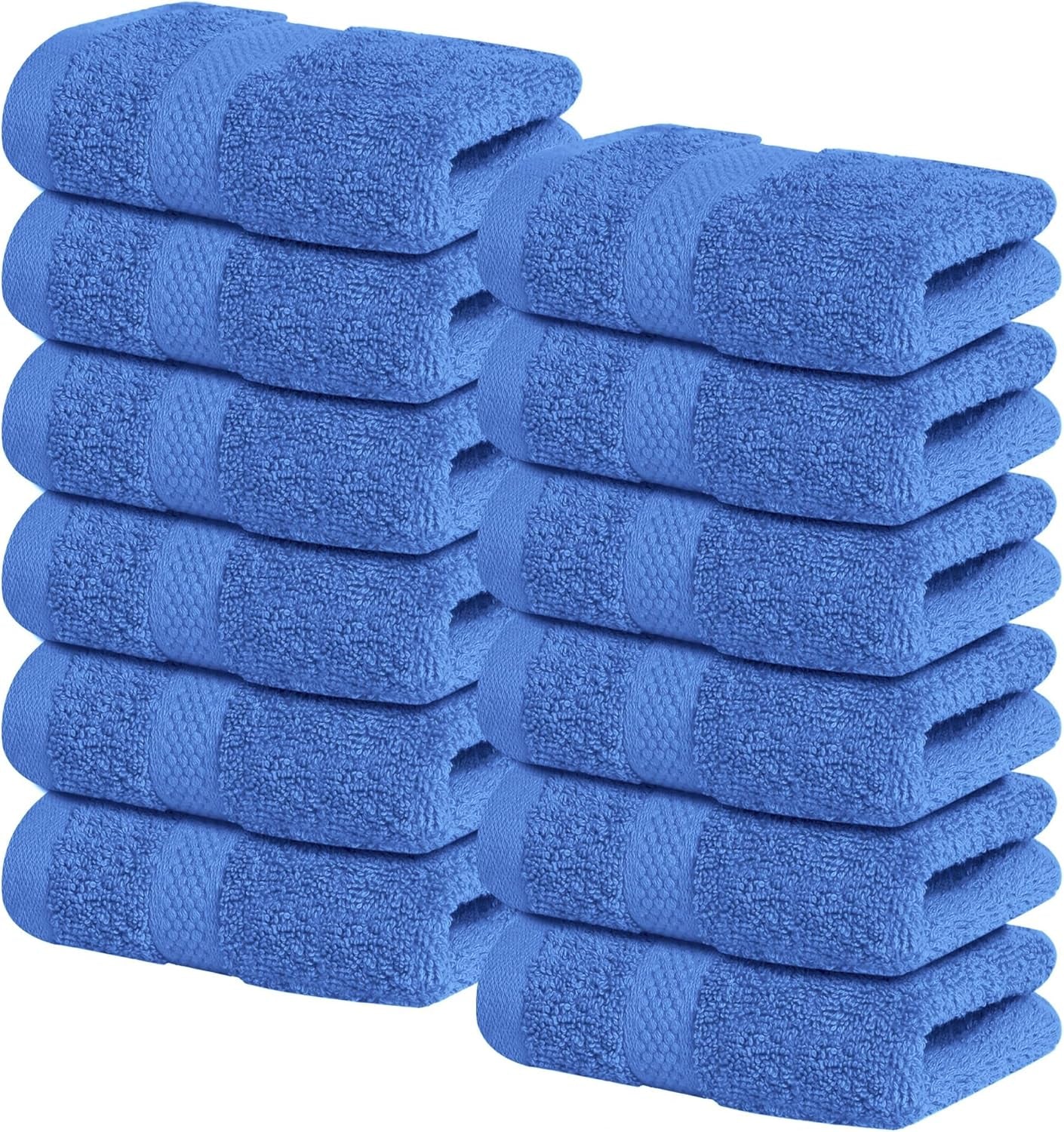 Luxury 100% Cotton Wash Cloths - Soft & Absorbent Face Towels for Bathroom, Gym, and Spa | Pack of 4 (Brilliant White)