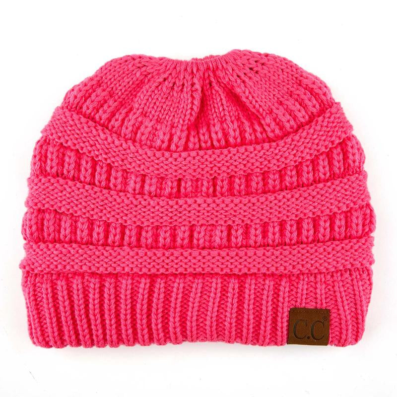 C.C Women's Stylish Ponytail Beanie - Perfect Knit Winter Hat for All Seasons