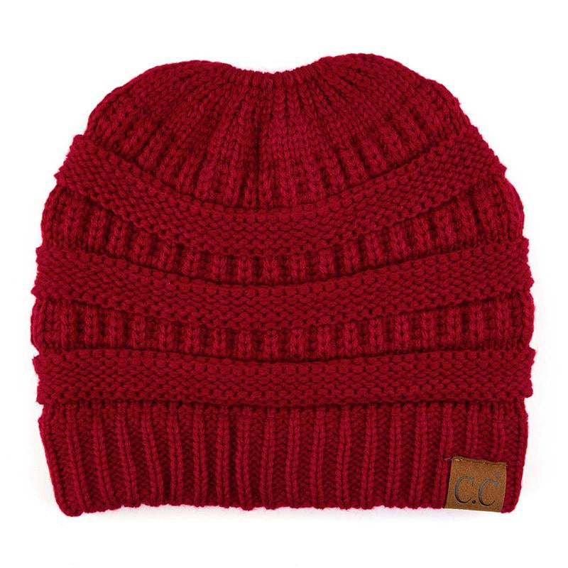 C.C Women's Stylish Ponytail Beanie - Perfect Knit Winter Hat for All Seasons