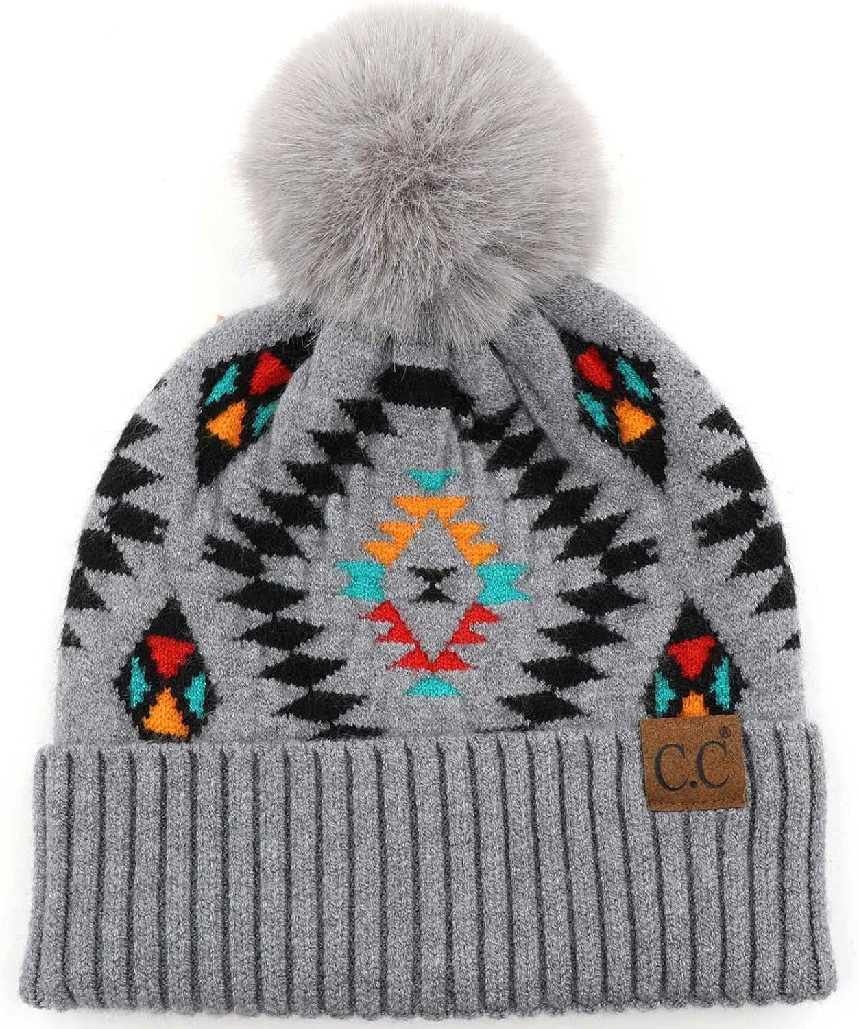 Chic Chunky Cable Knit Beanie with Luxurious Fur Pom - Your Winter & Fall Essential!