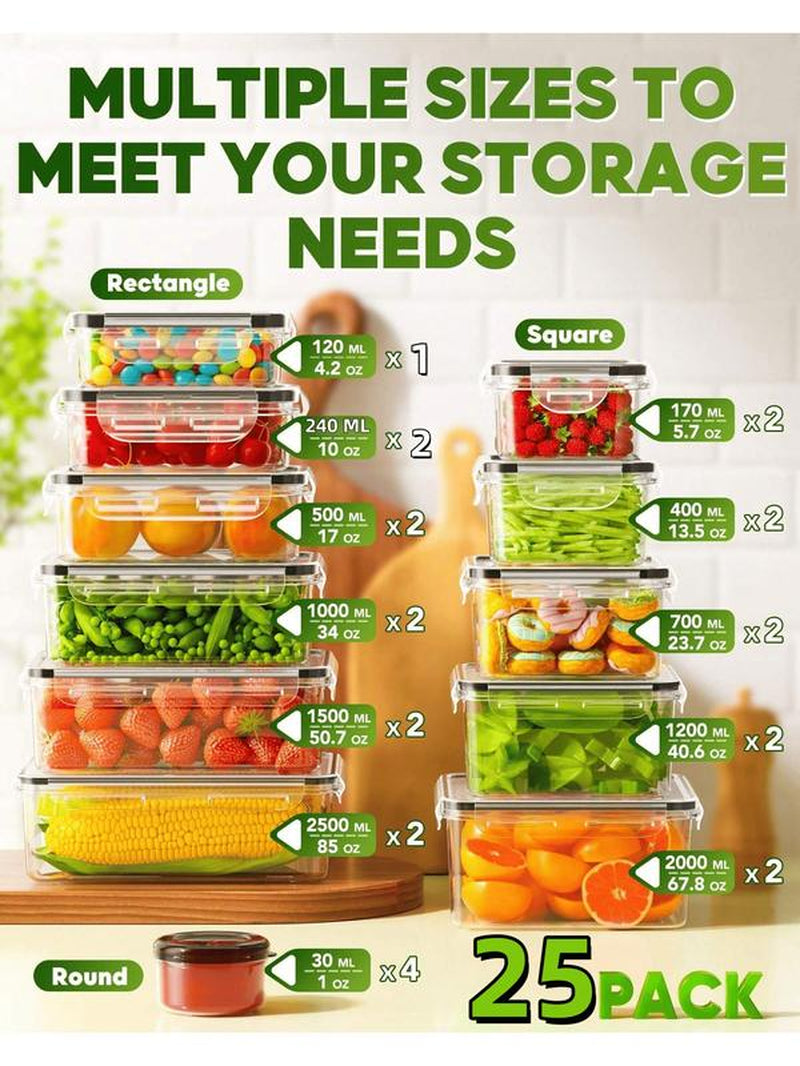 50 Durable Leak-Proof Food Storage Containers with Lids - Ideal for Outdoor Adventures and Reusable Convenience!
