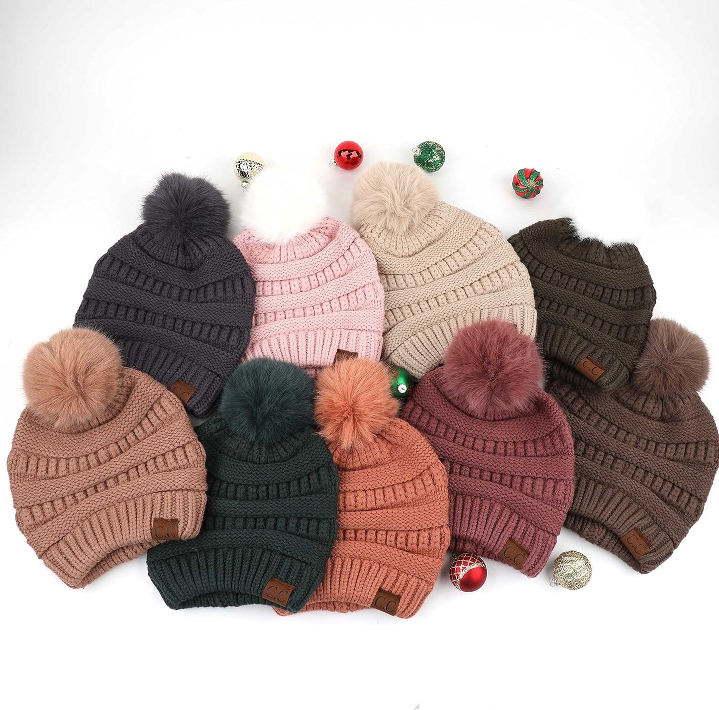 Stylish Chunky Cable Knit Beanie with Fur Pom - Your Must-Have for Winter & Fall!