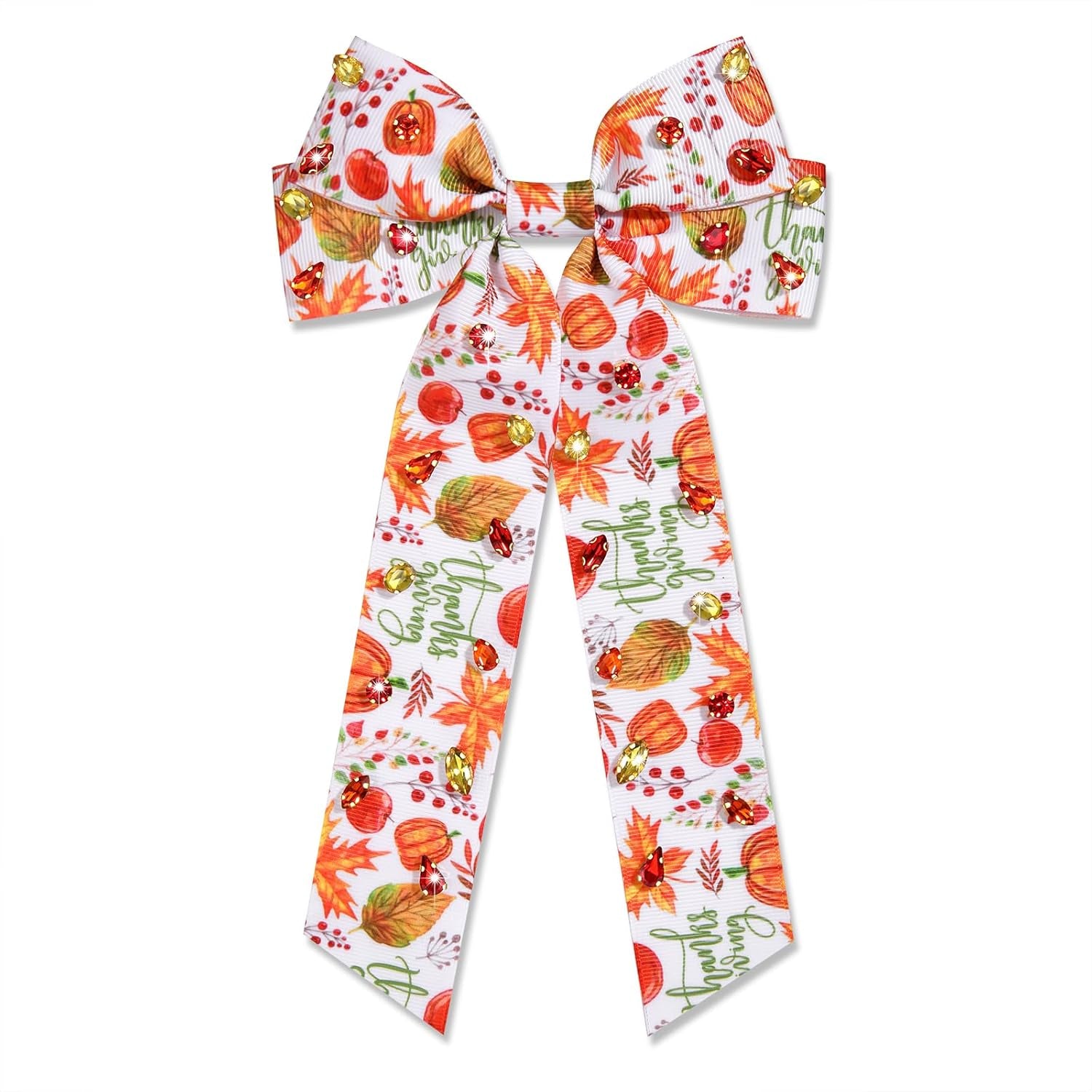 Charming Thanksgiving Hair Bows - Jeweled Clips & Barrettes for Women & Girls - Ideal GOBBLE Party Favors & Gifts!