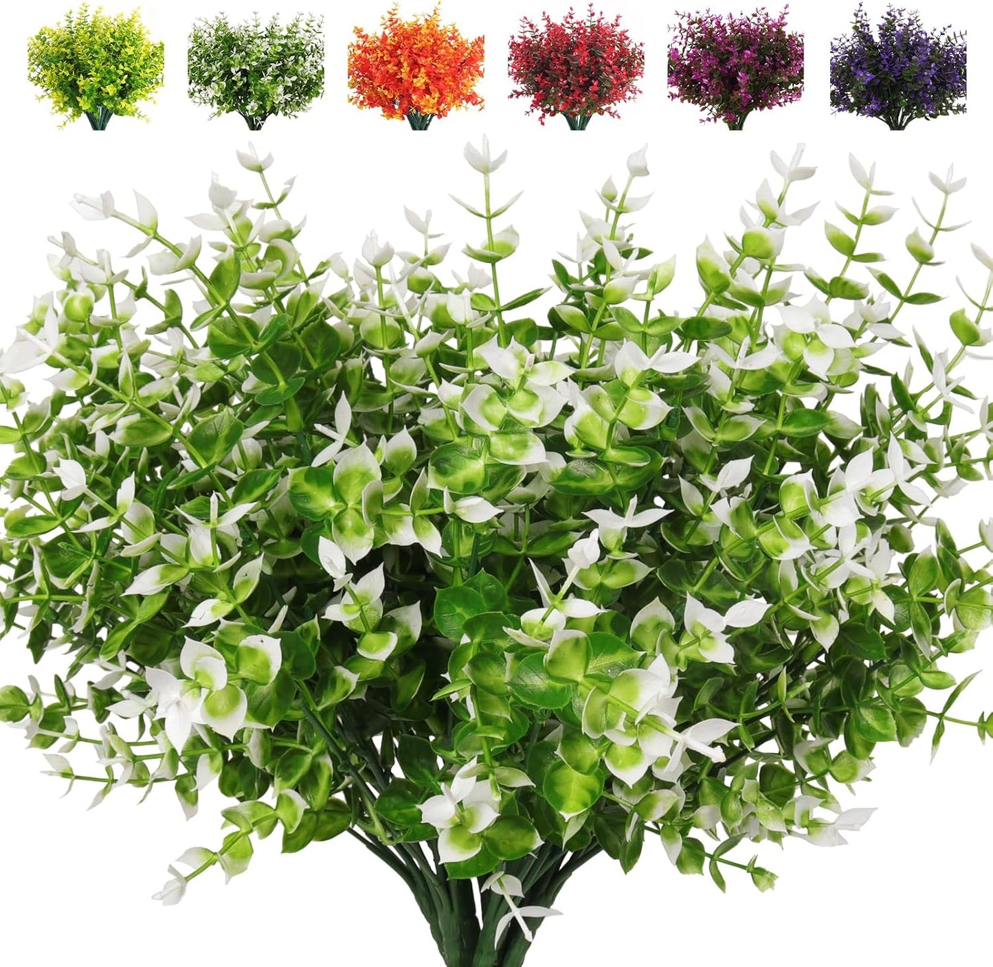 Vibrant 8 Bundle Set of No-Fade Artificial Fall Flowers - Ideal Faux Autumn Decor for Thanksgiving, Christmas, Weddings, and Home Garden!