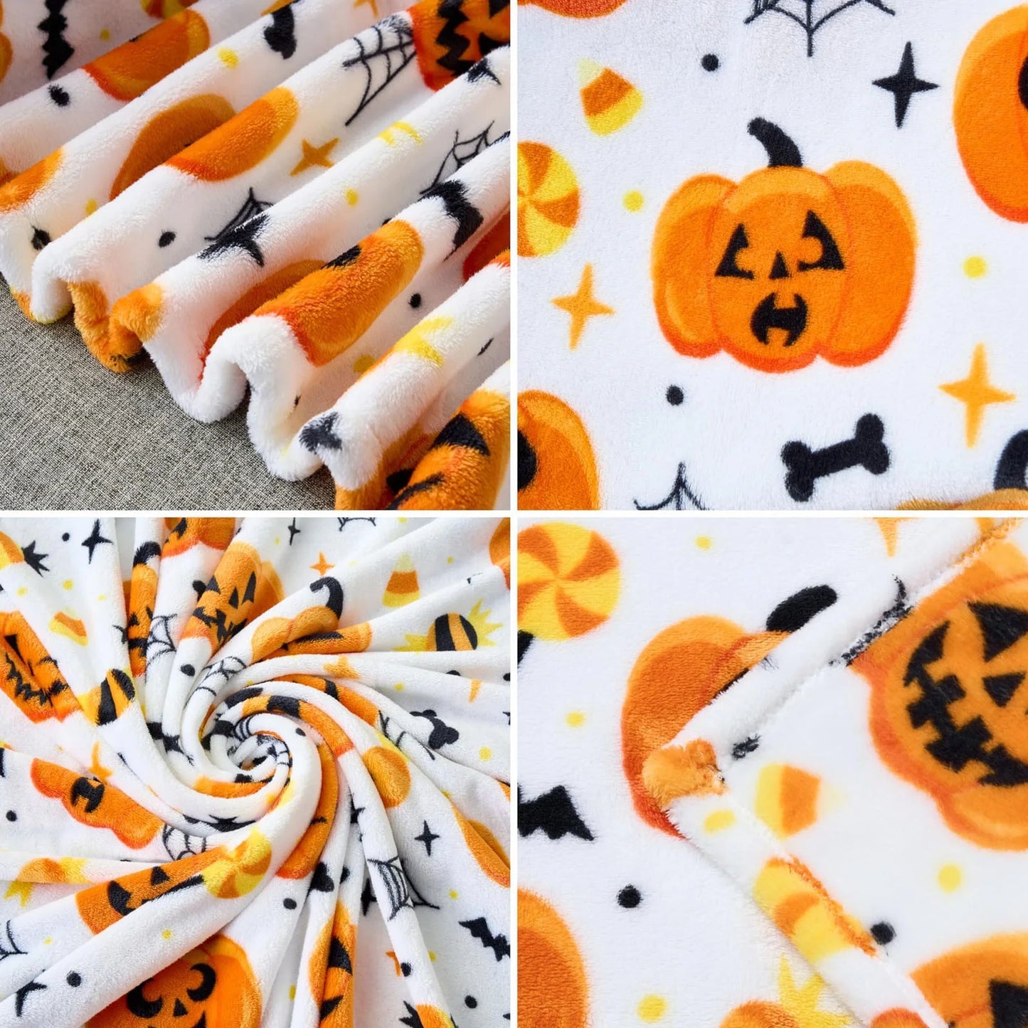 Spooky Soft Plush Halloween Throw Blanket - Cozy Spider Webs & Bats for Sofa, Bed, or Dorm