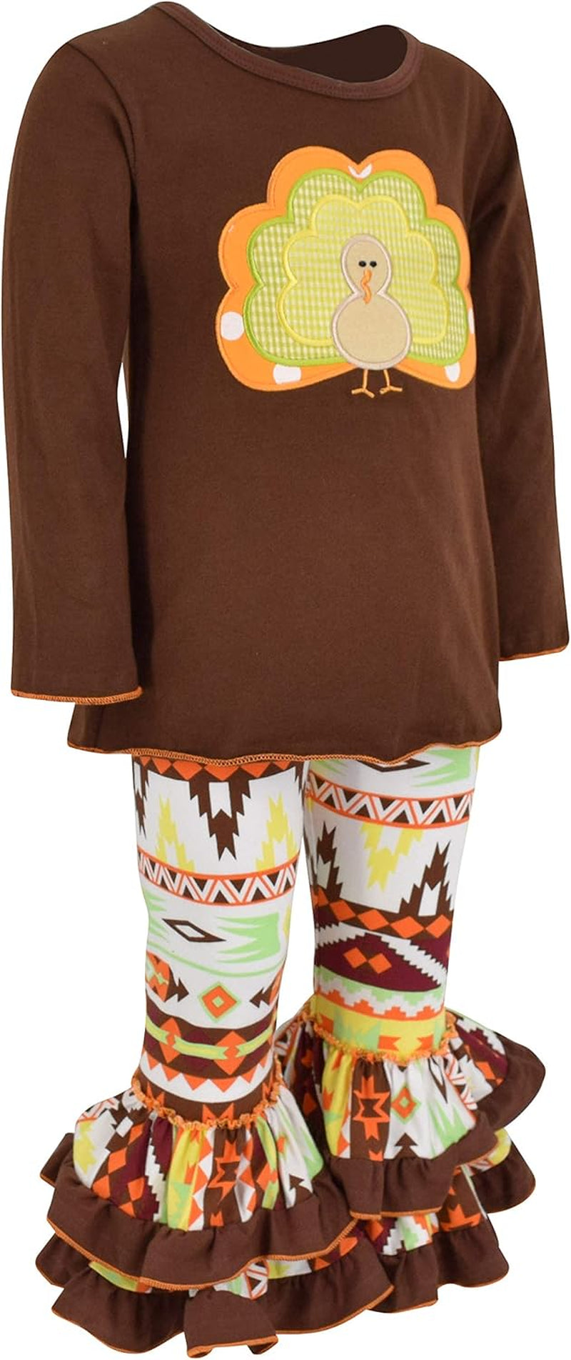 Charming 2-Piece Ruffle Leggings & Long Sleeve Top Set for Girls and Toddlers