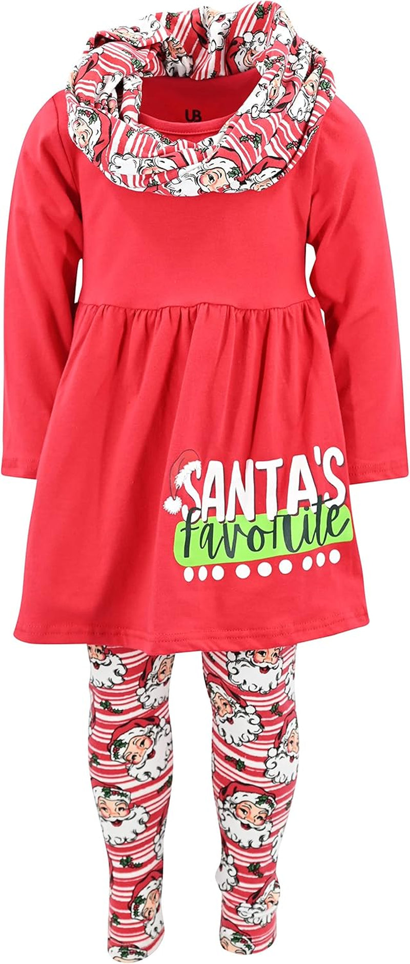 Charming 3-Piece Toddler Outfit Set for Baby Girls - Trendy Long Sleeve Tunic, Cozy Leggings & Fashionable Scarf