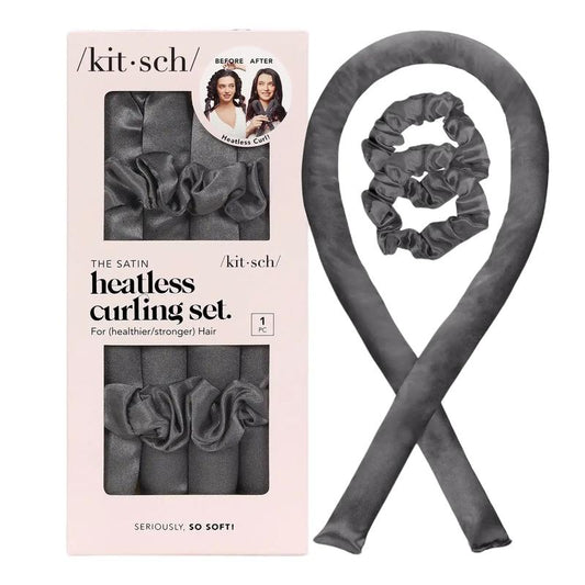 Satin Charcoal Kitsch Heatless Hair Curler for Effortless Waves