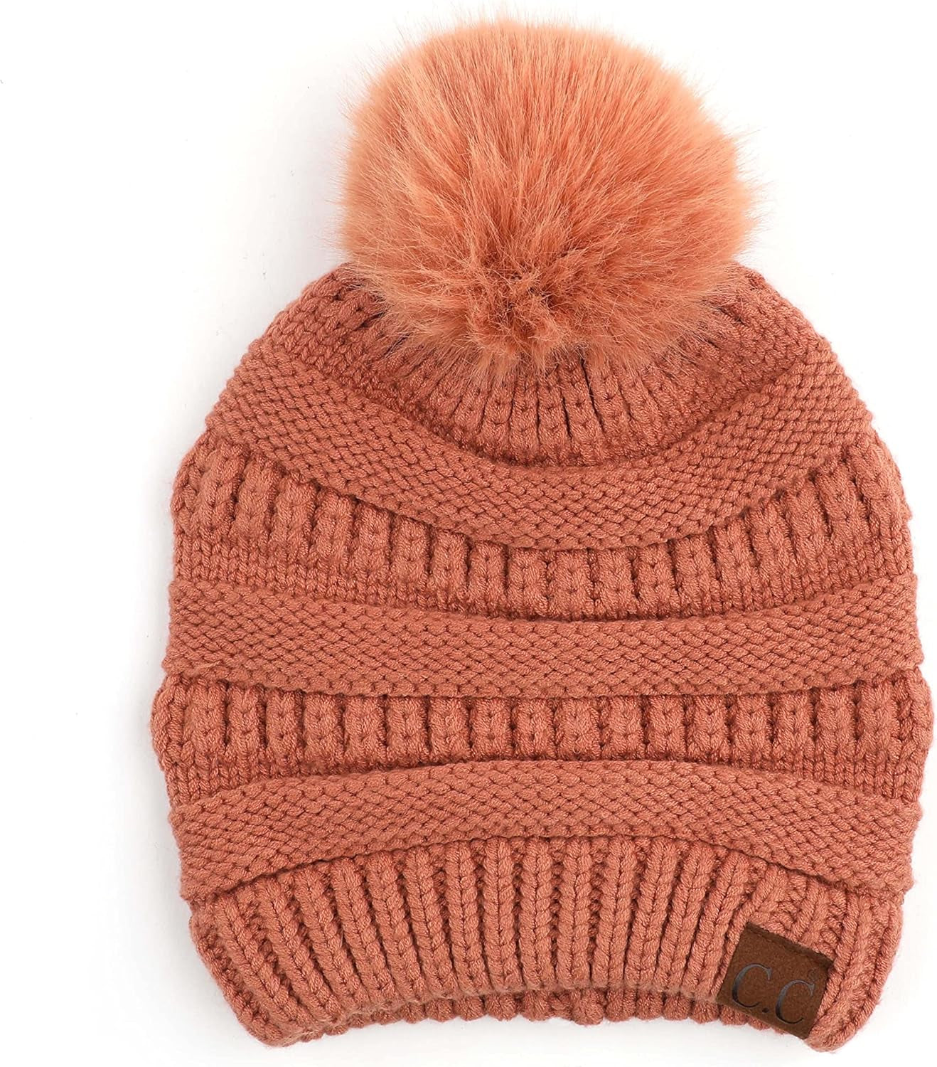 Stylish Chunky Cable Knit Beanie with Fur Pom - Your Must-Have for Winter & Fall!