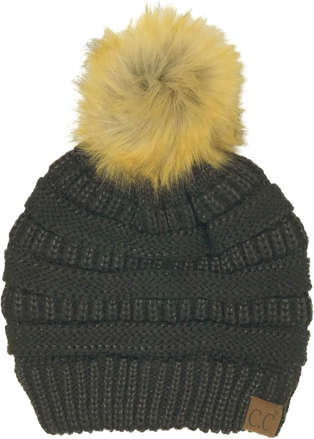 Stylish Chunky Cable Knit Beanie with Fur Pom - Your Must-Have for Winter & Fall!