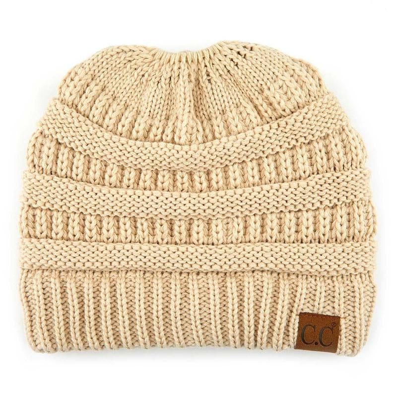 C.C Women's Stylish Ponytail Beanie - Perfect Knit Winter Hat for All Seasons