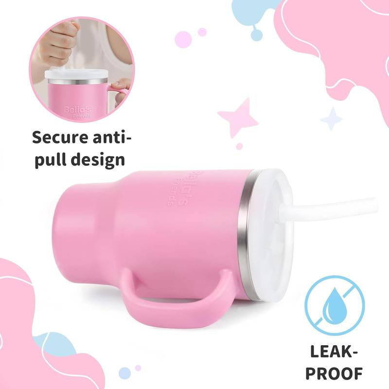 Bella’s Friends 2-Pack Portable Mini Tumblers - Adorable Leak-Proof 9 Oz Sippy Cups for Toddlers, Dishwasher Safe with Stainless Steel Interior & Silicone Body – Ideal for Home and Travel!