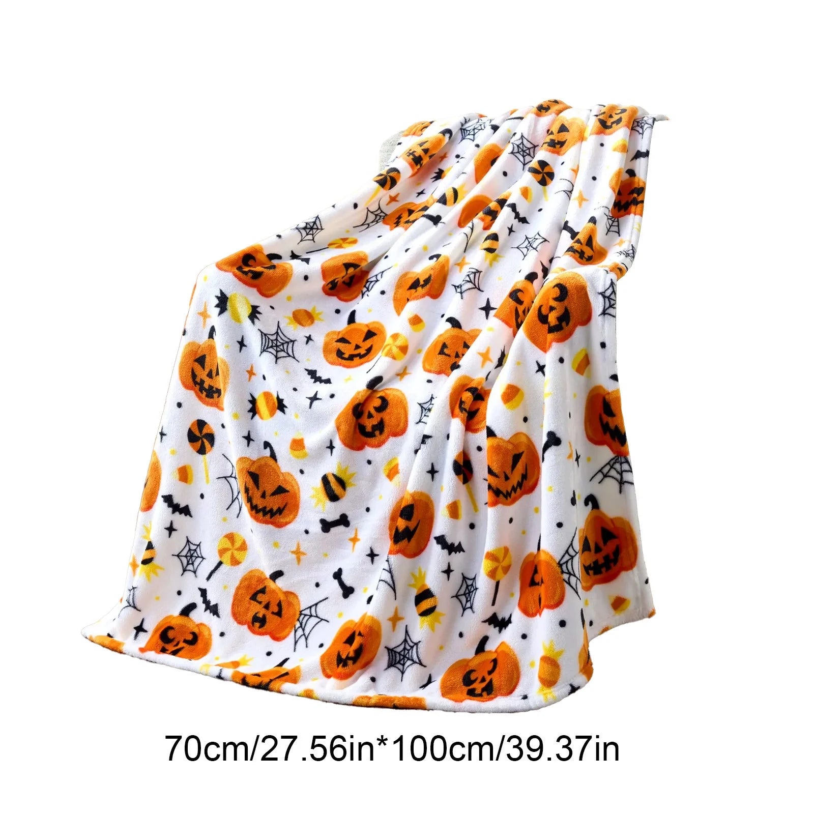 Spooky Soft Plush Halloween Throw Blanket - Cozy Spider Webs & Bats for Sofa, Bed, or Dorm