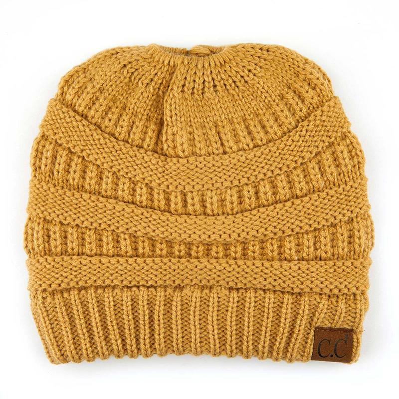 C.C Women's Stylish Ponytail Beanie - Perfect Knit Winter Hat for All Seasons