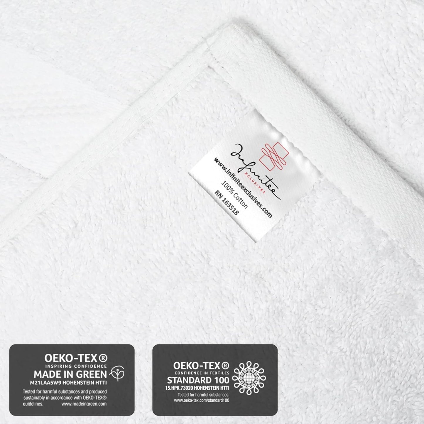 Luxury 100% Cotton Wash Cloths - Soft & Absorbent Face Towels for Bathroom, Gym, and Spa | Pack of 4 (Brilliant White)