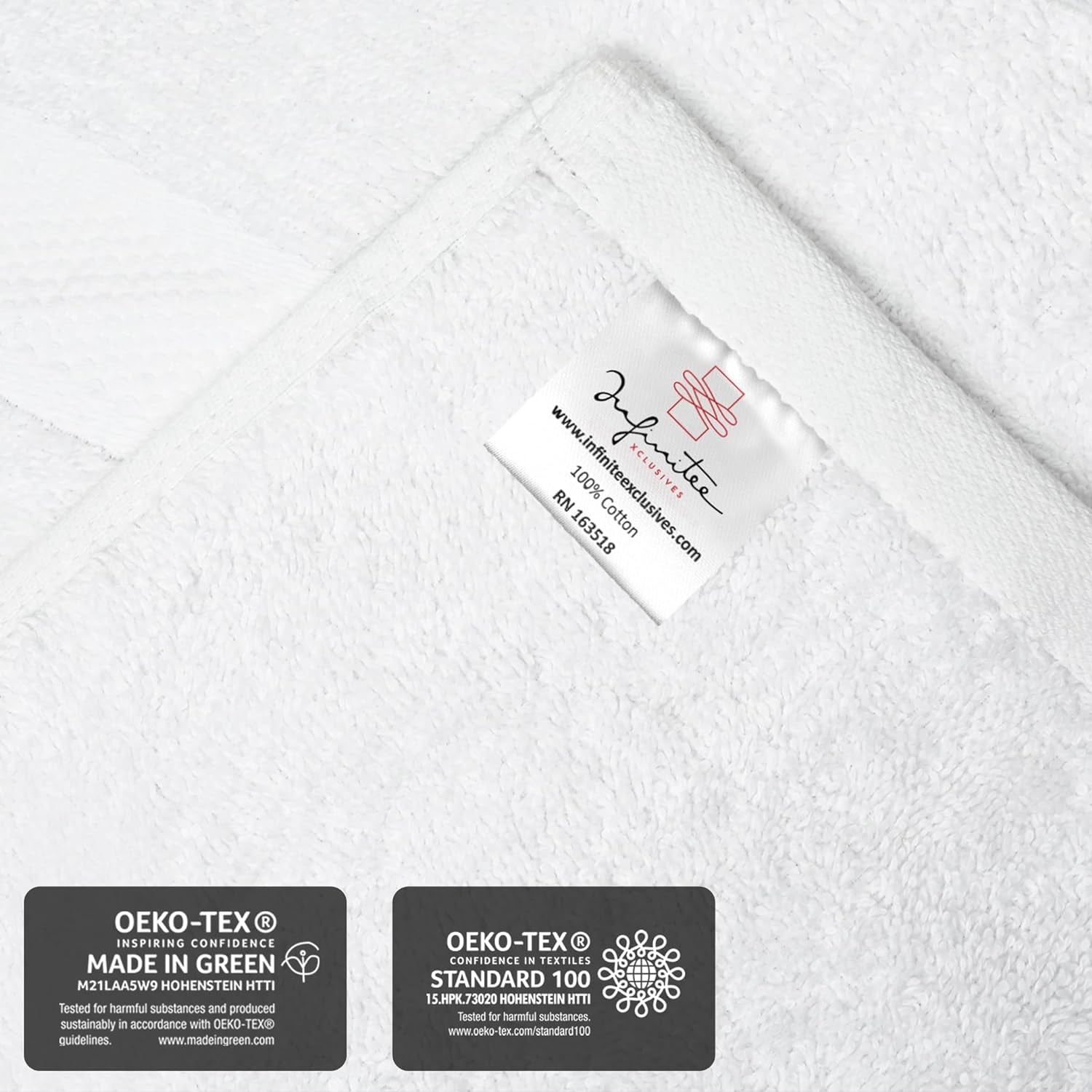 Luxury 100% Cotton Wash Cloths - Soft & Absorbent Face Towels for Bathroom, Gym, and Spa | Pack of 4 (Brilliant White)