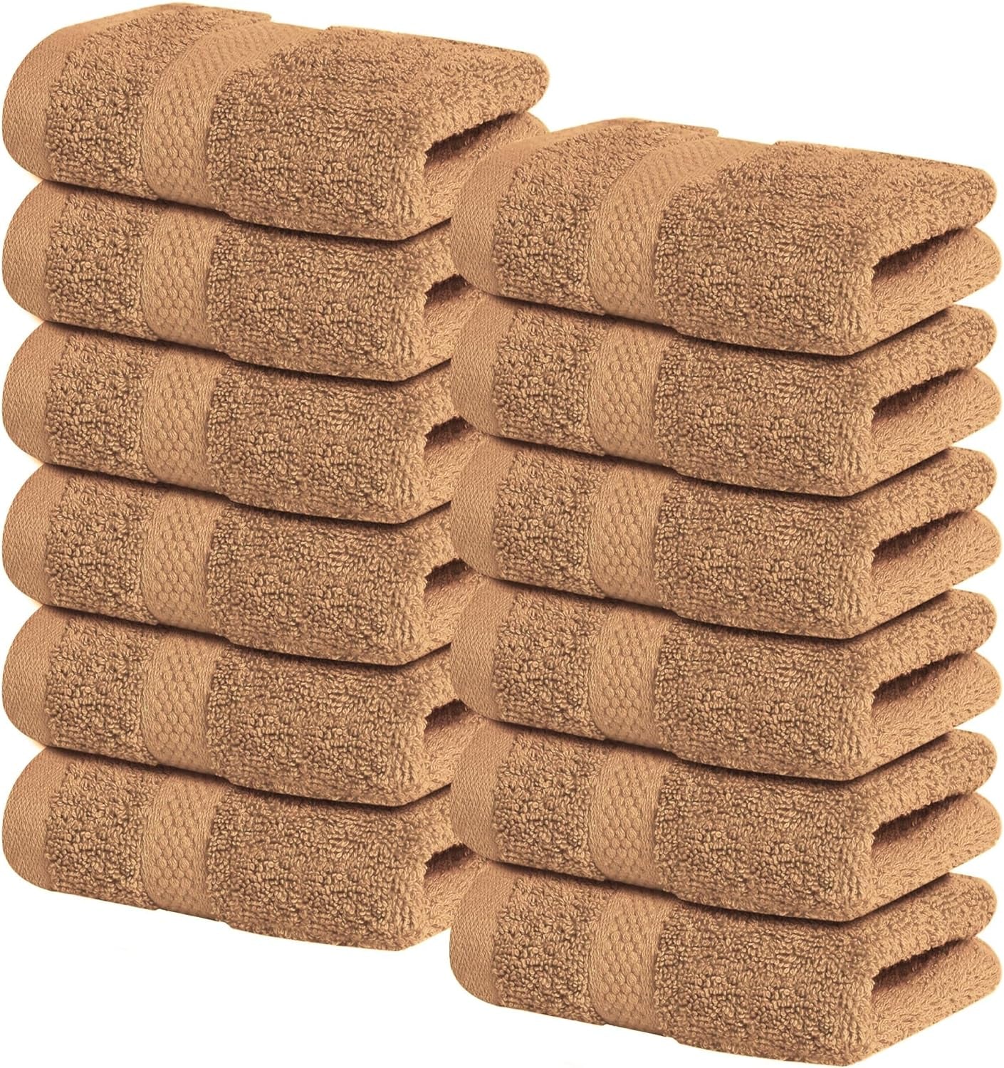 Luxury 100% Cotton Wash Cloths - Soft & Absorbent Face Towels for Bathroom, Gym, and Spa | Pack of 4 (Brilliant White)