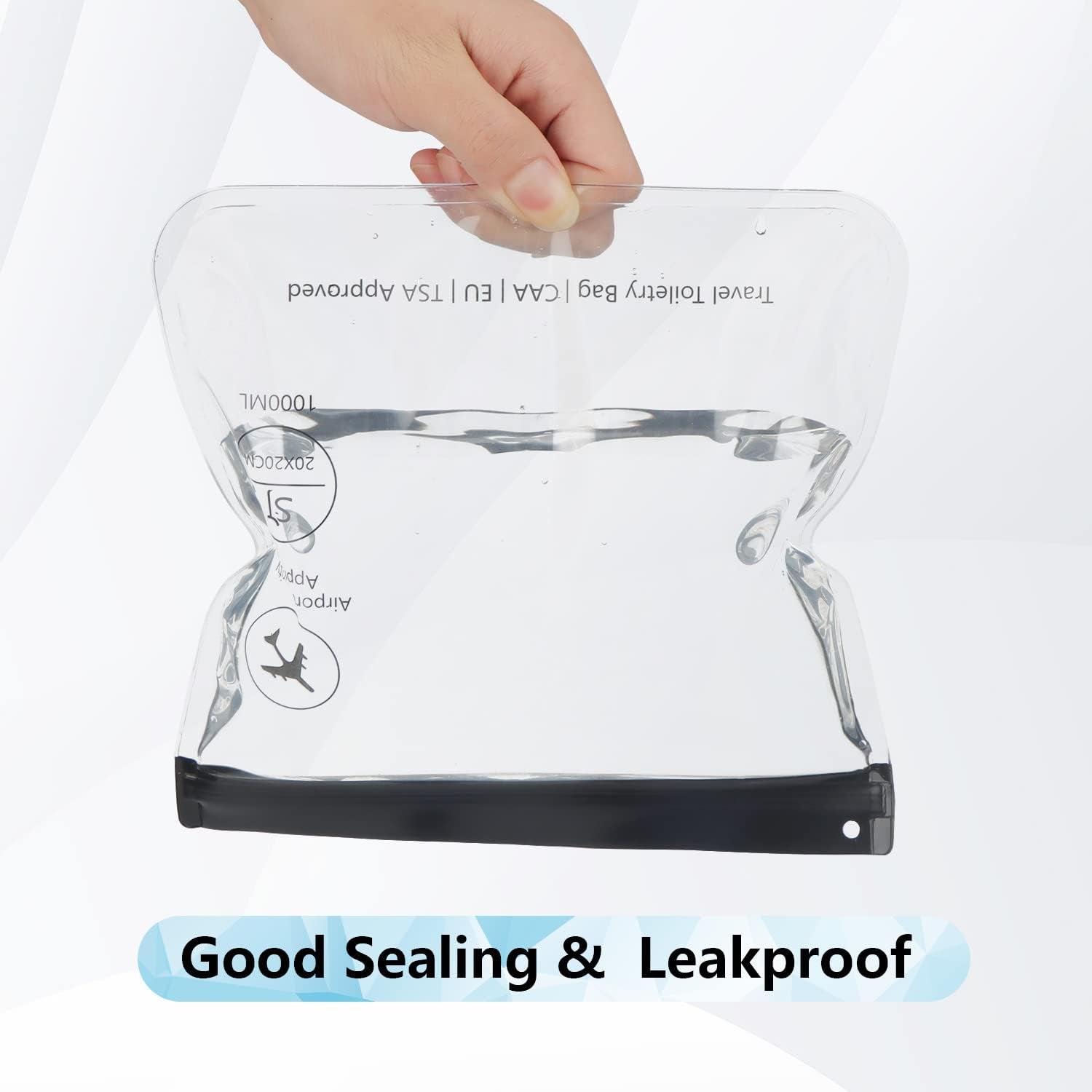 4-Pack TSA Approved Clear Toiletry Bags - Waterproof & Leakproof Quart Size for Travel Compliance in EU, UK & US