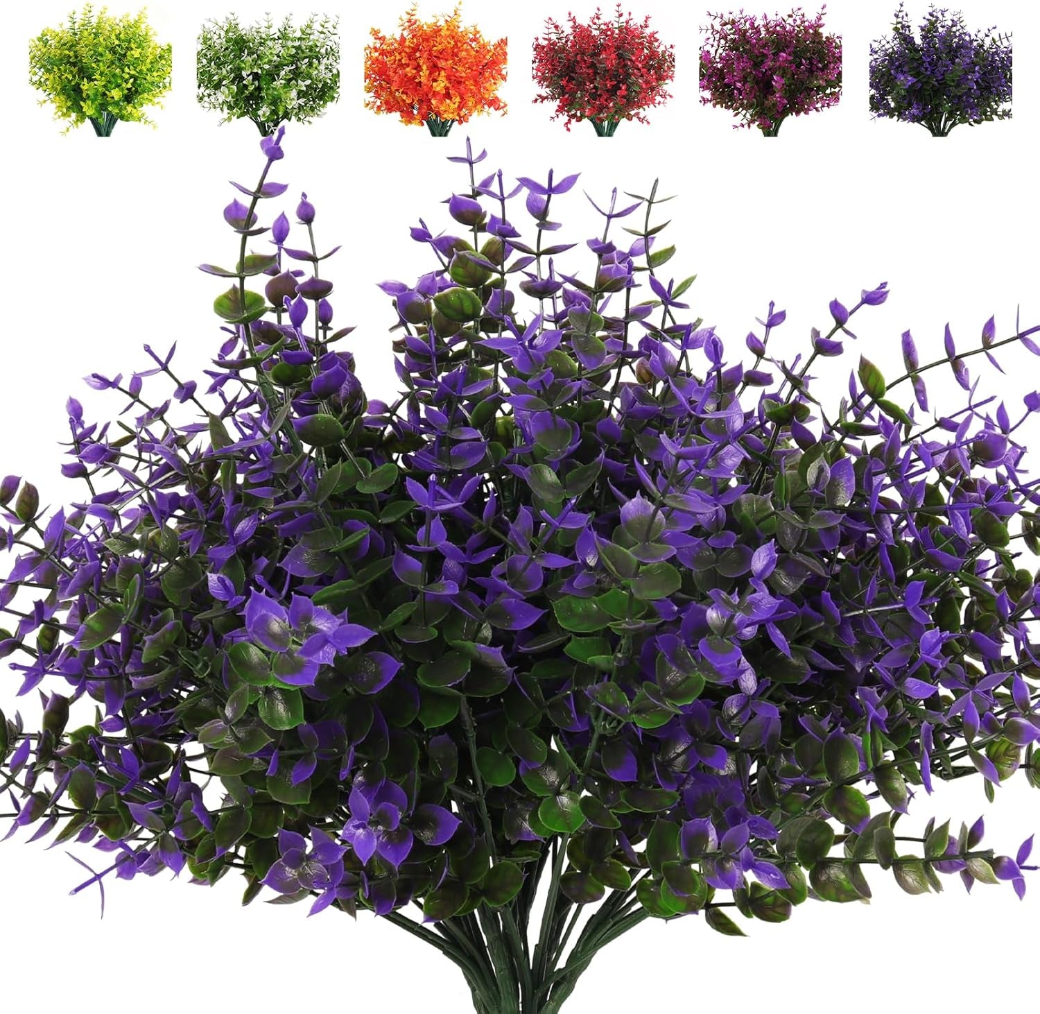 Vibrant 8 Bundle Set of No-Fade Artificial Fall Flowers - Ideal Faux Autumn Decor for Thanksgiving, Christmas, Weddings, and Home Garden!