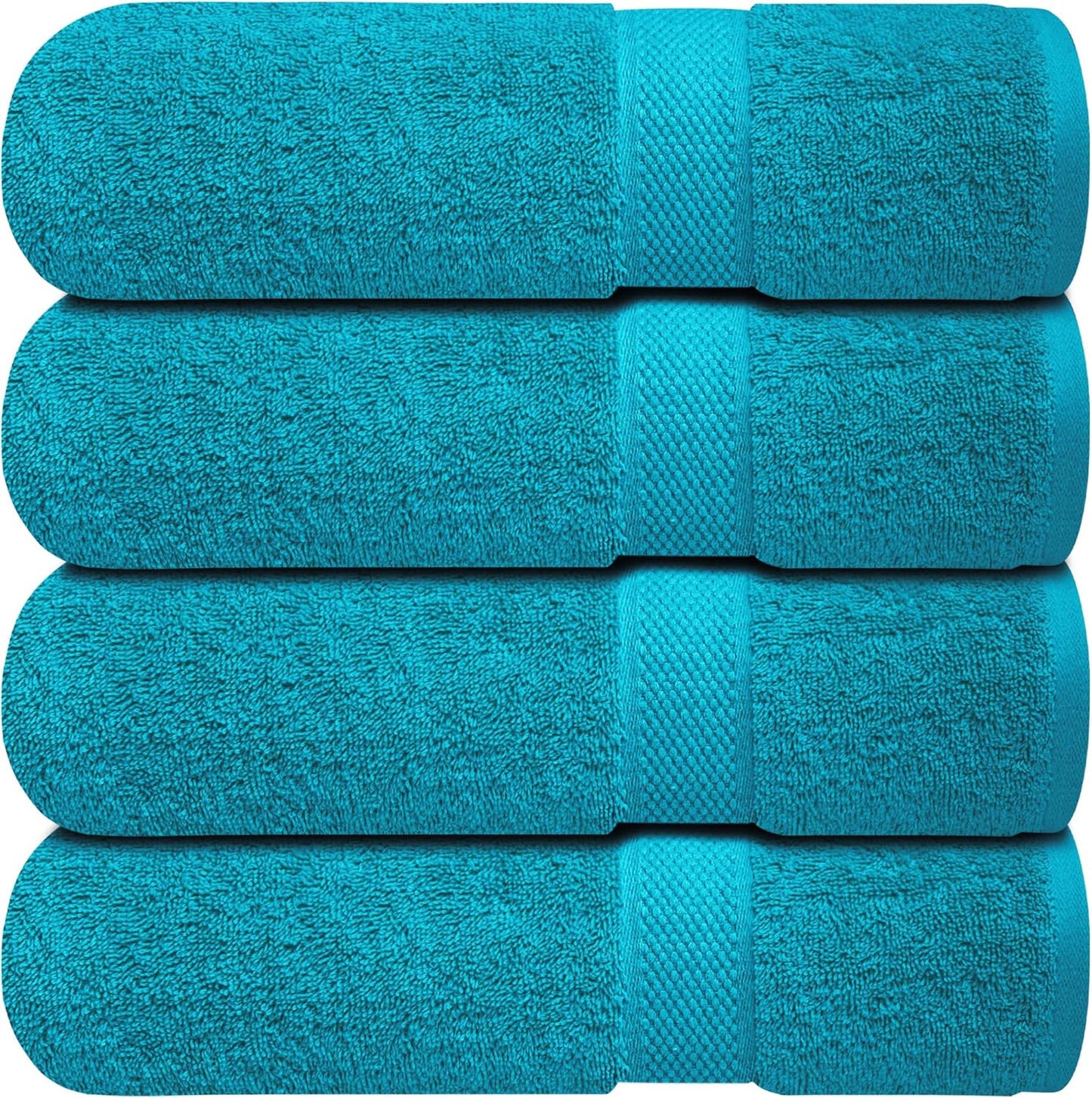 Luxury 100% Cotton Wash Cloths - Soft & Absorbent Face Towels for Bathroom, Gym, and Spa | Pack of 4 (Brilliant White)