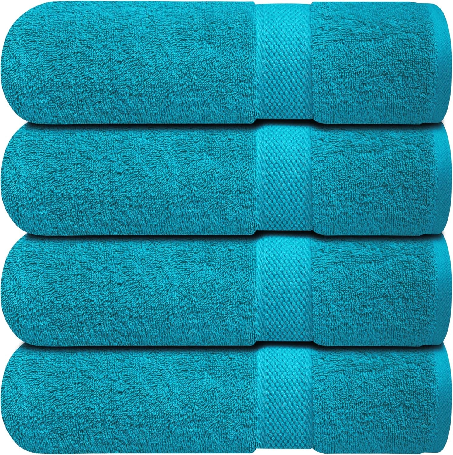 Luxury 100% Cotton Wash Cloths - Soft & Absorbent Face Towels for Bathroom, Gym, and Spa | Pack of 4 (Brilliant White)