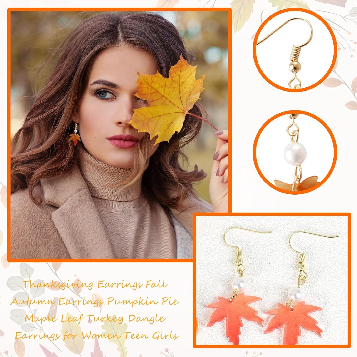Charming Maple Leaf Fall Earrings - Ideal for Autumn Fashion & Thanksgiving Gifts 2025