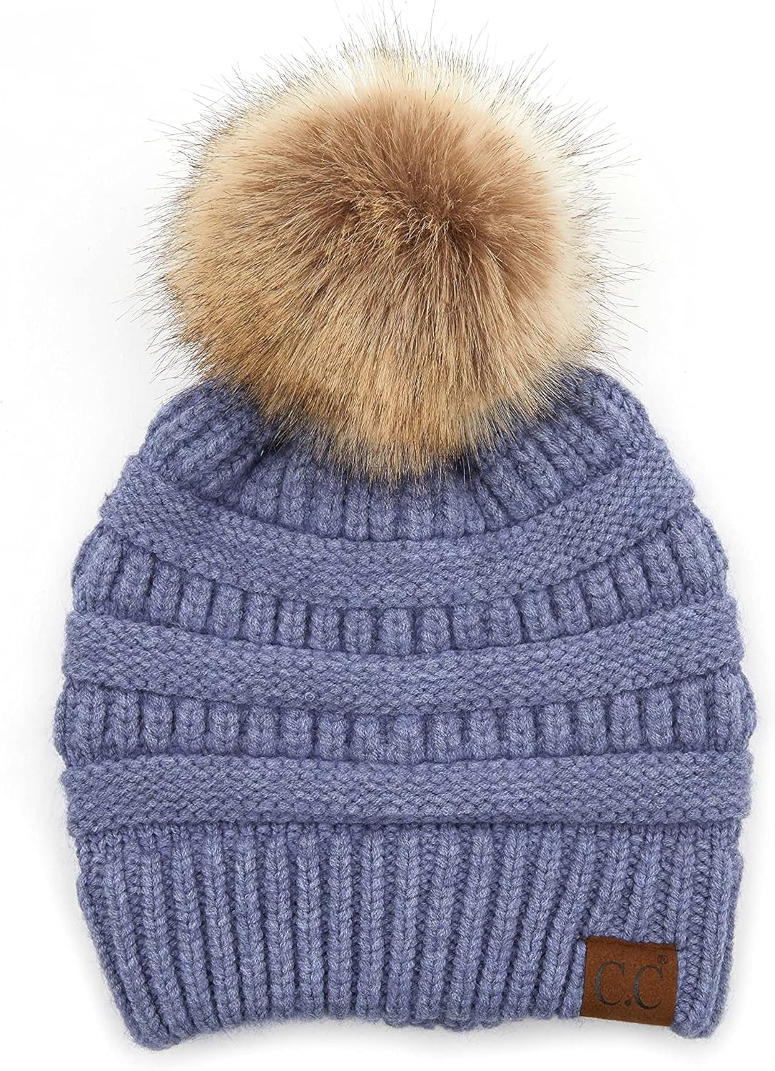 Stylish Chunky Cable Knit Beanie with Fur Pom - Your Must-Have for Winter & Fall!