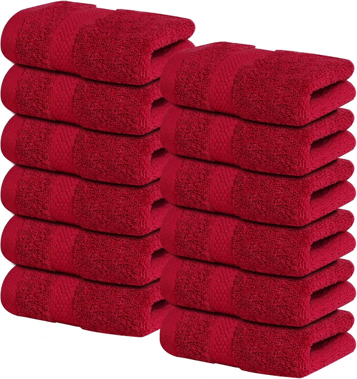 Luxury 100% Cotton Wash Cloths - Soft & Absorbent Face Towels for Bathroom, Gym, and Spa | Pack of 4 (Brilliant White)