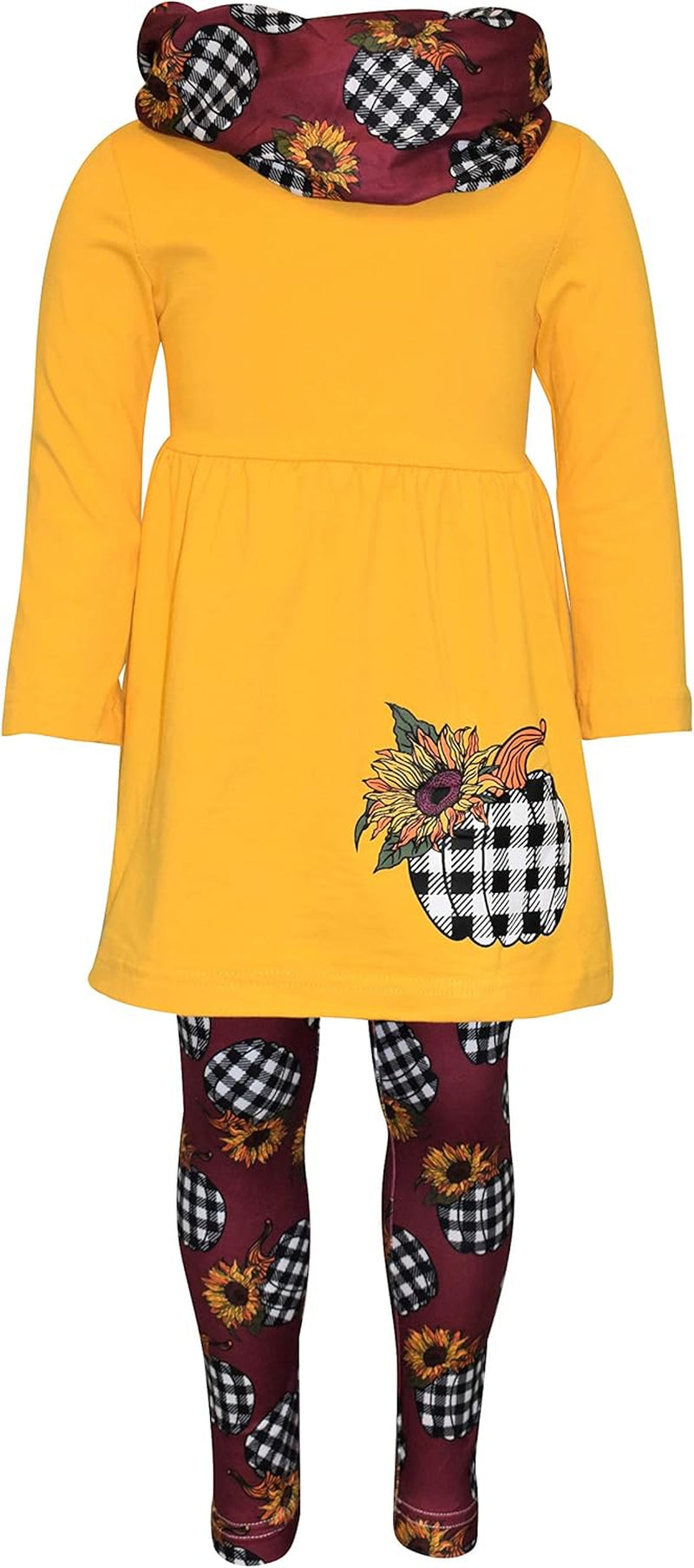 Charming 3-Piece Toddler Outfit Set for Baby Girls - Trendy Long Sleeve Tunic, Cozy Leggings & Fashionable Scarf