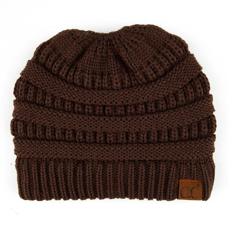 C.C Women's Stylish Ponytail Beanie - Perfect Knit Winter Hat for All Seasons