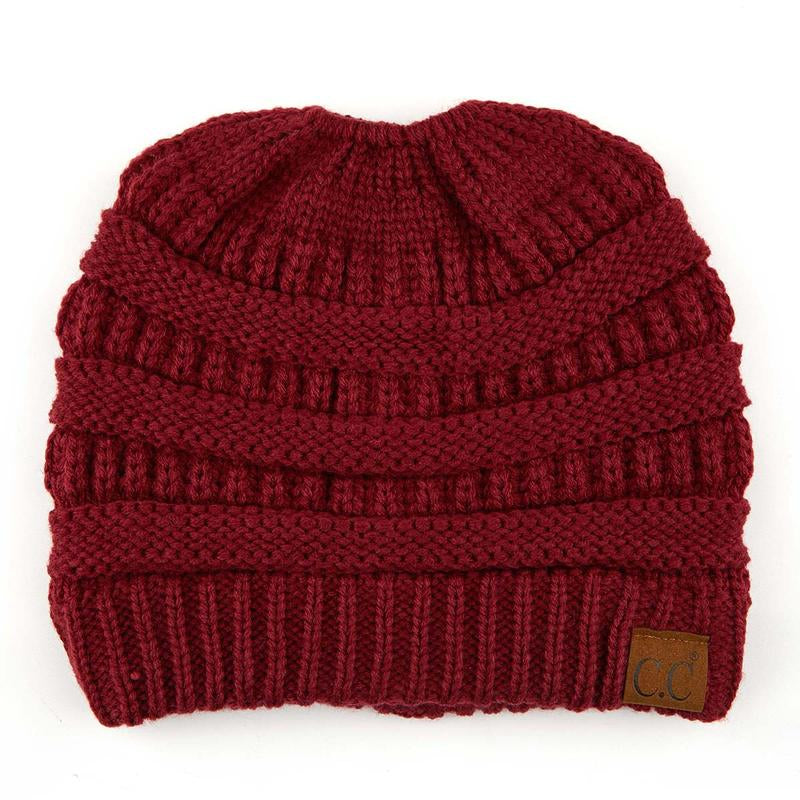 C.C Women's Stylish Ponytail Beanie - Perfect Knit Winter Hat for All Seasons