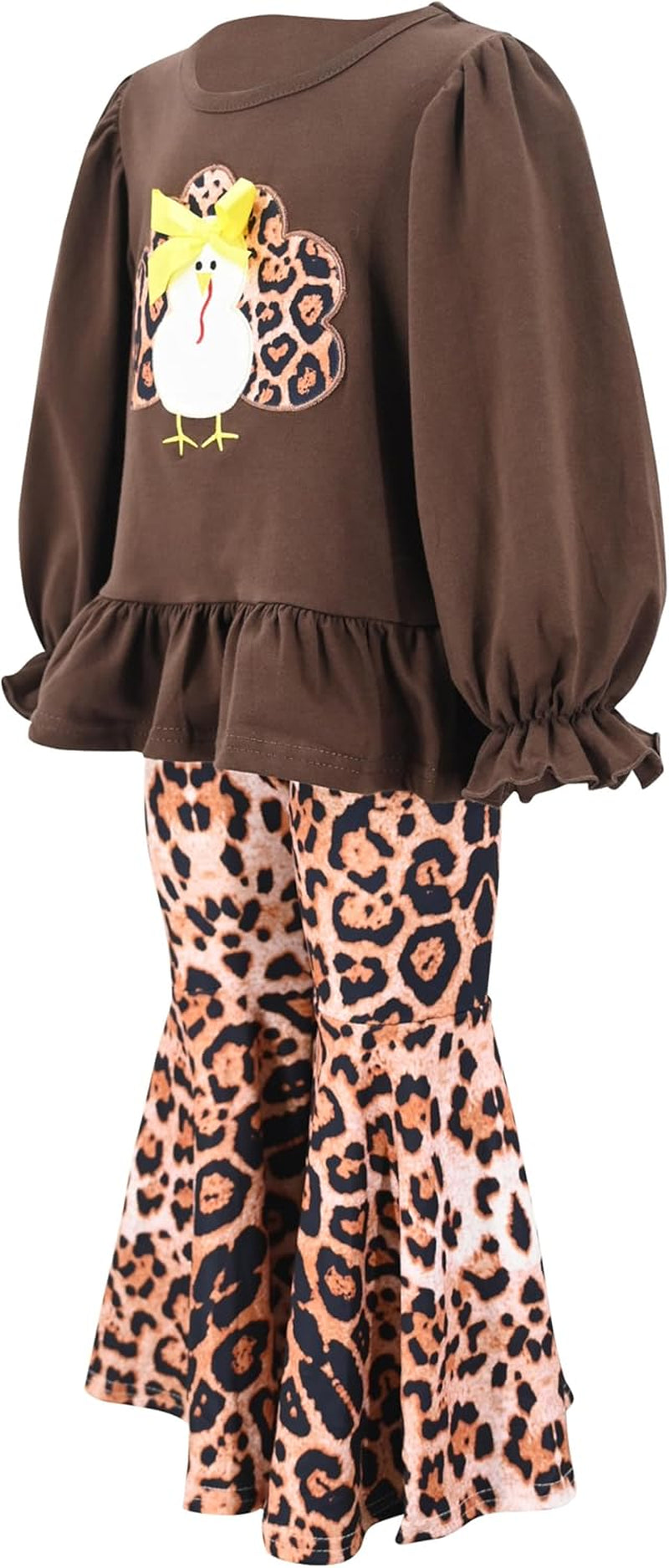 Charming 2-Piece Girls Bell Bottom Leggings Set with Long Sleeve Top - Ideal for Kids and Toddlers!