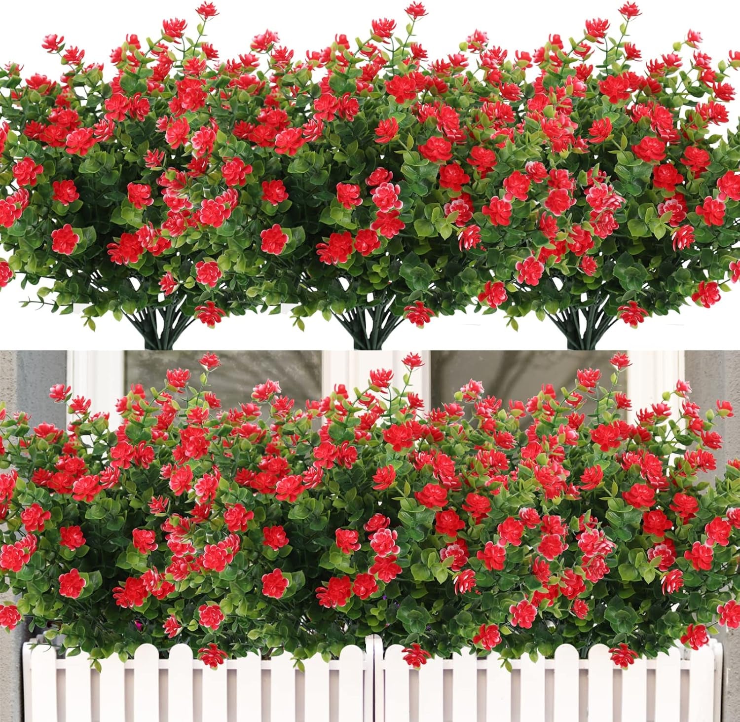 Vibrant 8 Bundle Set of No-Fade Artificial Fall Flowers - Ideal Faux Autumn Decor for Thanksgiving, Christmas, Weddings, and Home Garden!