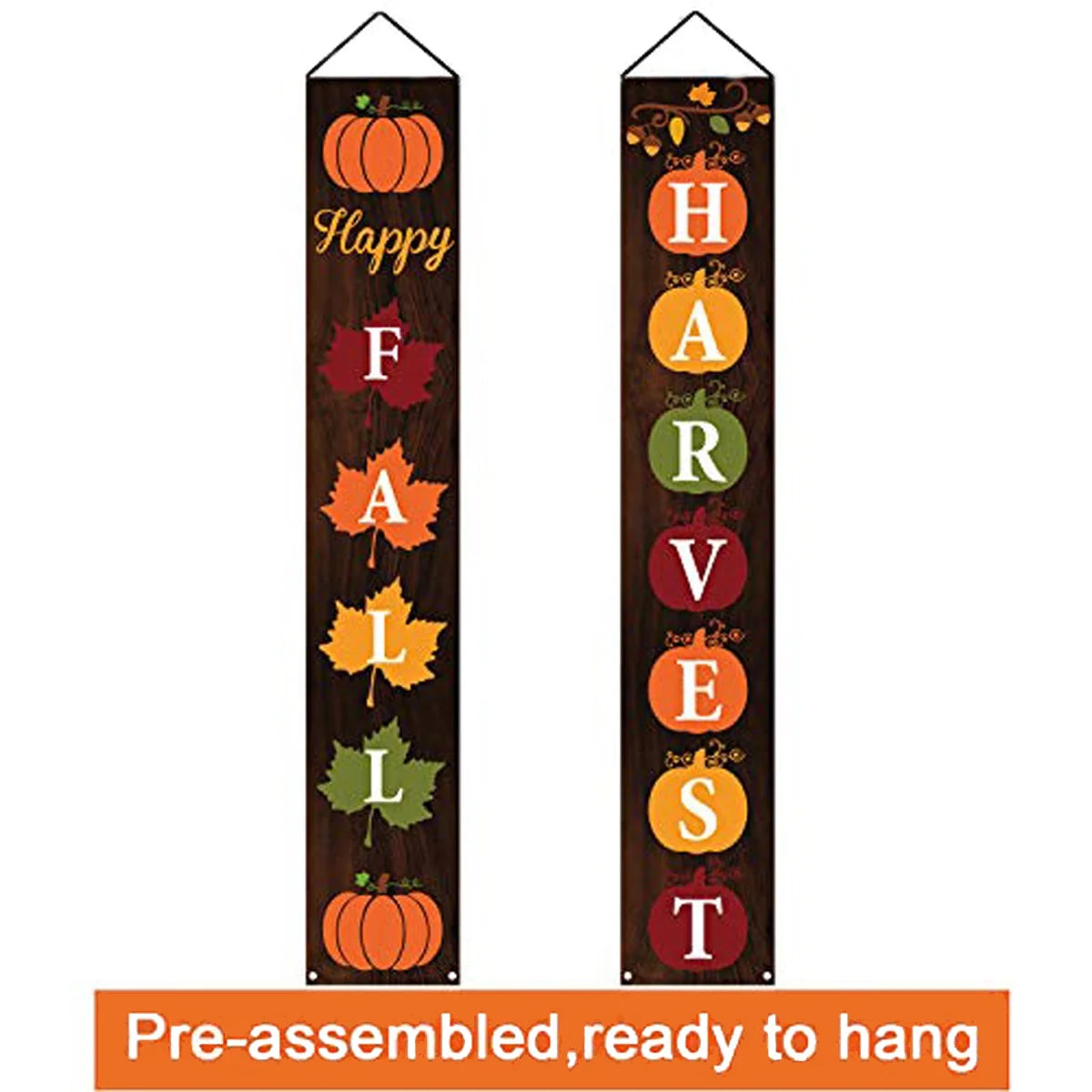 Charming Happy Fall Porch Sign - Perfect Thanksgiving Outdoor & Indoor Decor - Harvest Banner for Your Front Door & Yard