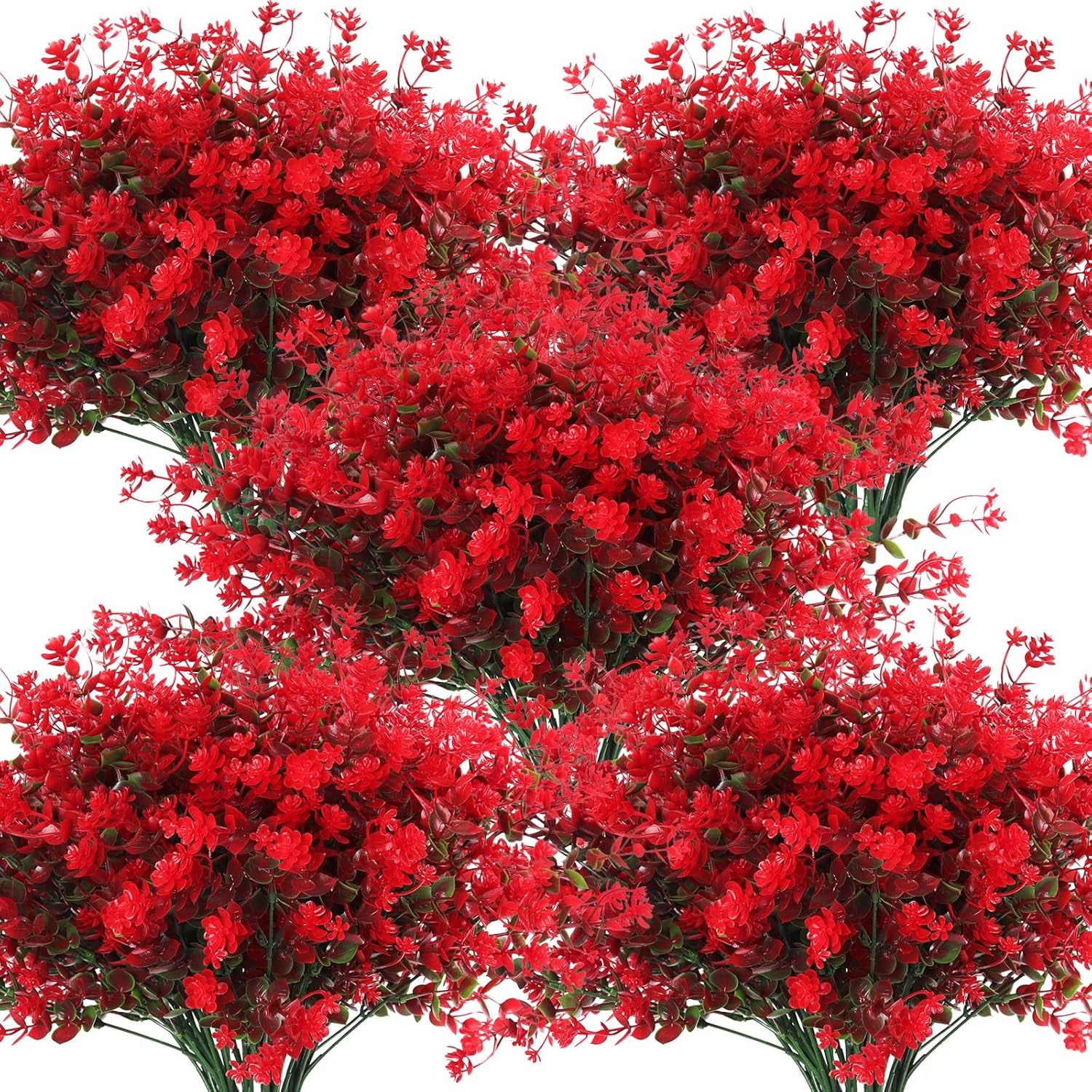 Vibrant 8 Bundle Set of No-Fade Artificial Fall Flowers - Ideal Faux Autumn Decor for Thanksgiving, Christmas, Weddings, and Home Garden!